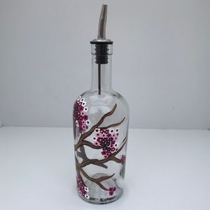 Soap Dispenser or Olive Oil Bottle Hand Painted